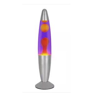 Mood Changing Motion Lava Lamp Silver Base/Purple Liquid and Yellow Wax Lava